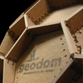 Geodom Expositor - geodetic structure with hemp insulation panels