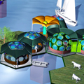 Waterdomes - Floating Fly eye domes - competition 2008